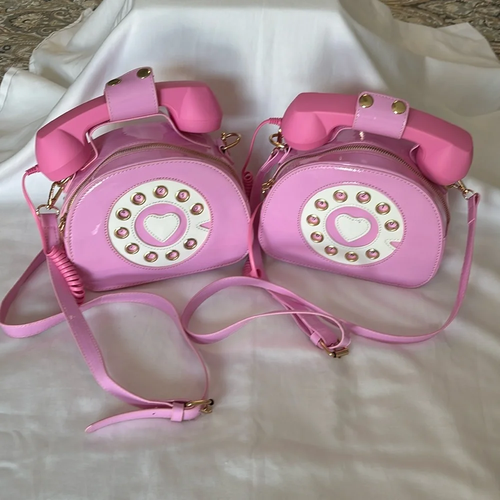 Lot of 2 Retro Style Crossbody Purse Bag Working Telephone Convertible Satchel - Picture 1 of 11